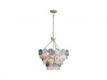 Golden 6007-20 AGS-SPG - Cascada 3 Tier - 8 Light Pendant in Aegean Silver with Smoke Plated Glass Shade