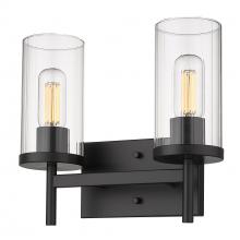 Golden 7011-BA2 BLK-CLR - 2 Light Bath Vanity