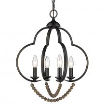 Golden 8320-4P BLK-EWB - 4 Light Pendant