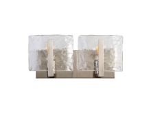 Golden 3164-BA2 PW-HWG - Aenon PW 2 Light Bath Vanity in Pewter with Hammered Water Glass Shade