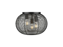 Golden 6802-FM BLK - Calypso 3 Light Flush Mount in Matte Black with Matte Black Shade
