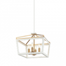 Matteo Lighting C67004WHAG - Mavonshire White + Aged Gold Brass Chandelier