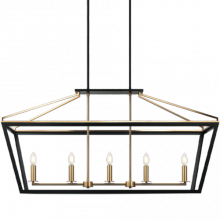 Matteo Lighting C67005BKAG - Mavonshire Black + Aged Gold Brass Chandelier