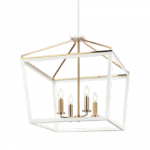 Matteo Lighting C67014WHAG - Mavonshire White + Aged Gold Brass Chandelier