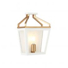 Matteo Lighting W67011WHAG - Mavonshire White + Aged Gold Brass Wall Sconce