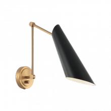 Matteo Lighting S08021AGBK - Butera Aged Gold Brass + Black Wall Sconce