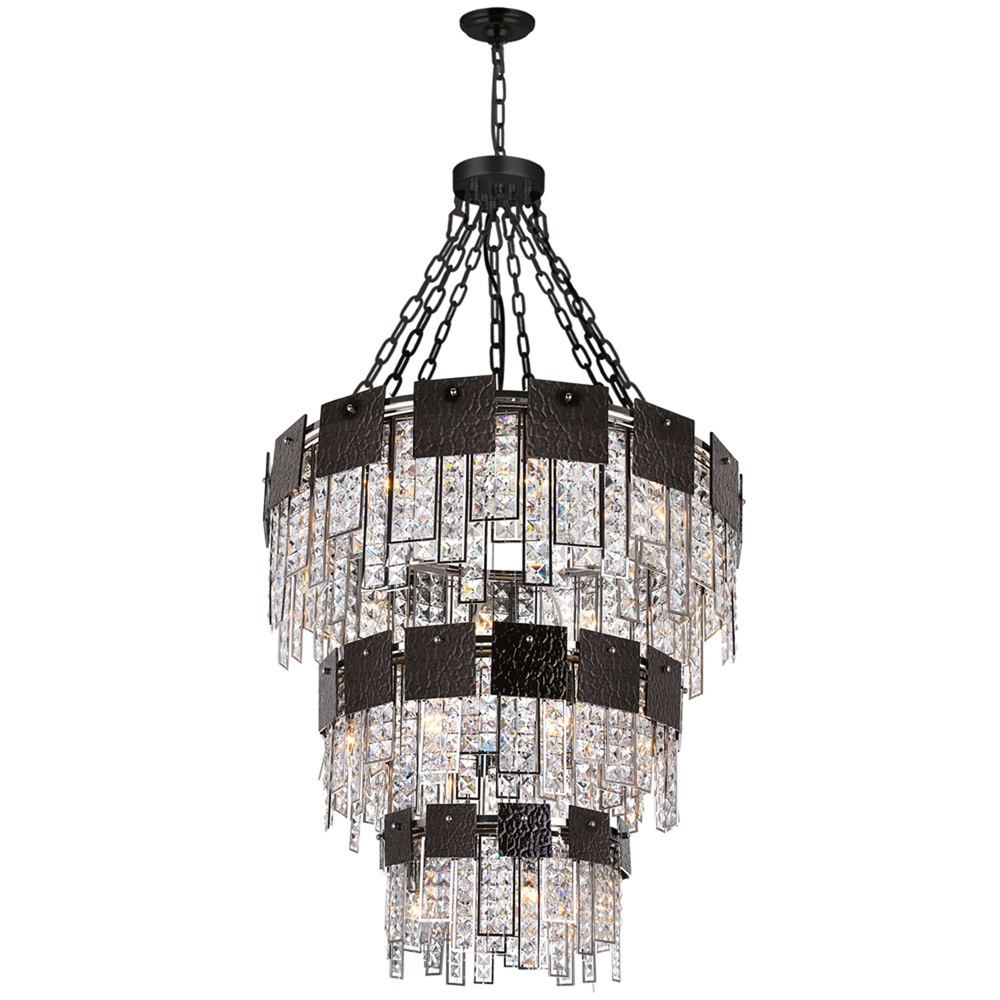 Glacier 24 Light Down Chandelier With Polished Nickel Finish