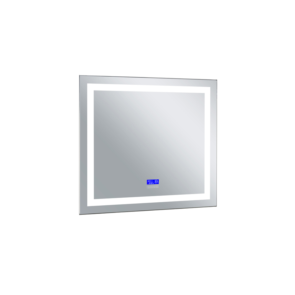 Abril Rectangle Matte White LED 30 in. Mirror From our Abril Collection