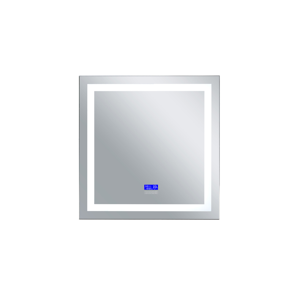 Abril Rectangle Matte White LED 36 in. Mirror From our Abril Collection