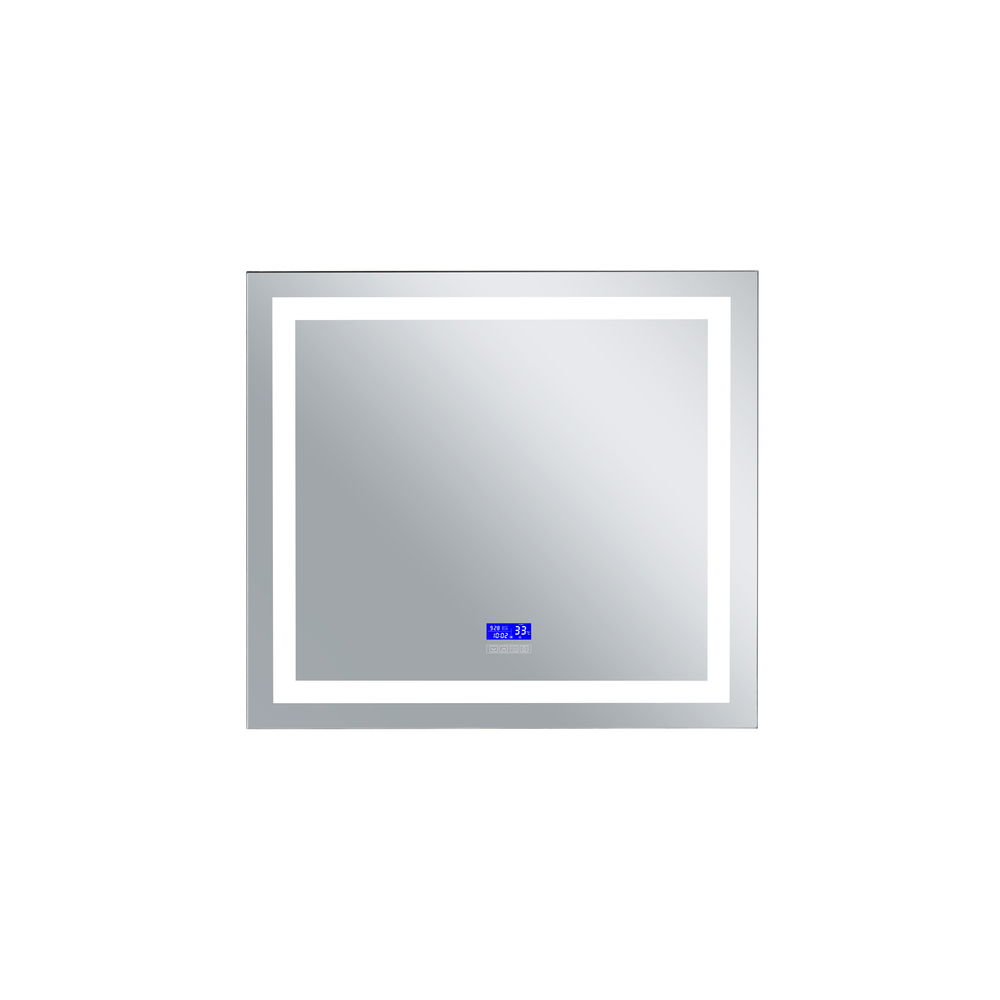 Abril Rectangle Matte White LED 40 in. Mirror From our Abril Collection