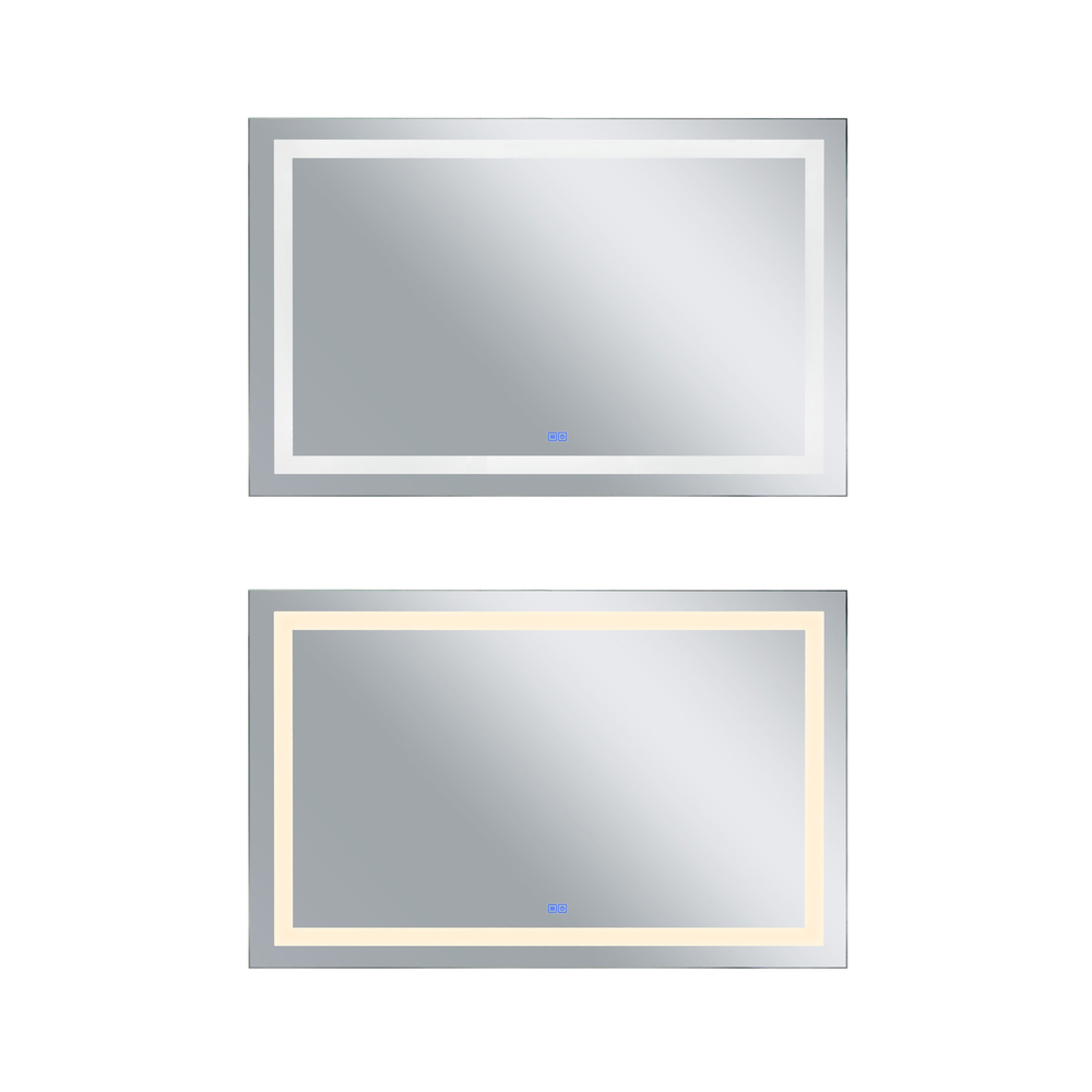 Abril Rectangle Matte White LED 58 in. Mirror From our Abril Collection