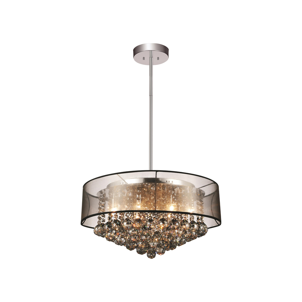 Radiant 12 Light Drum Shade Chandelier With Chrome Finish