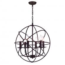 CWI Lighting 5464P18DB - Arza 6 Light Up Chandelier With Brown Finish