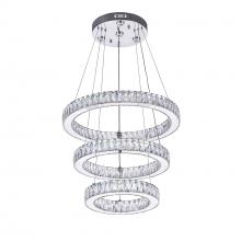 CWI Lighting 5635P20ST-3R (Clear) - Florence LED Chandelier With Chrome Finish