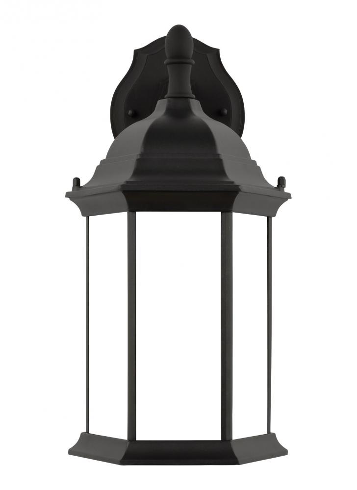 Sevier traditional 1-light LED outdoor exterior medium downlight outdoor wall lantern sconce in blac
