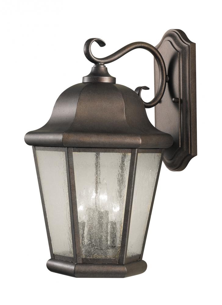 Martinsville traditional 4-light LED outdoor exterior extra large wall lantern sconce in corinthian