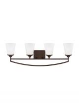 Generation Lighting 4424504EN3-710 - Hanford traditional 4-light LED indoor dimmable bath vanity wall sconce in bronze finish with satin