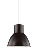 Generation Lighting 6517401EN3-710 - Division Street contemporary 1-light LED indoor dimmable ceiling hanging single pendant light in bro