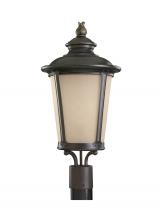 Generation Lighting 82240EN3-780 - Cape May traditional 1-light LED outdoor exterior post lantern in burled iron grey finish with etche