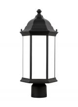 Generation Lighting 8238651EN3-12 - Sevier traditional 1-light LED outdoor exterior medium post lantern in black finish with satin etche