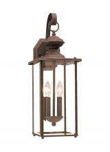 Generation Lighting 8468EN-71 - Jamestowne transitional 2-light LED outdoor exterior wall lantern in antique bronze finish with clea