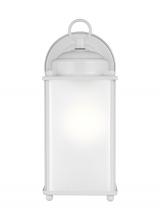 Generation Lighting 8593001EN3-15 - New Castle traditional 1-light LED outdoor exterior large wall lantern sconce in white finish with s