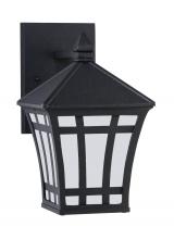 Generation Lighting 89131EN3-12 - Herrington transitional 1-light LED outdoor exterior small wall lantern sconce in black finish with