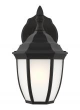 Generation Lighting 89936EN3-12 - Bakersville traditional 1-light LED outdoor exterior small round wall lantern sconce in black finish