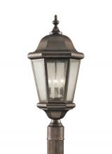 Generation Lighting OL5907EN/CB - Martinsville traditional 3-light LED outdoor exterior post lantern in corinthian bronze finish with