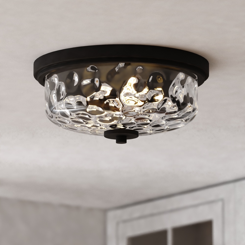 Northlake 13-in. W 2 Light Flush Mount Matte Black