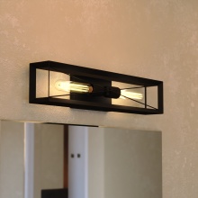 Vaxcel International W0538 - Milton 24-in. W 2 Light Wall Light Matte Black