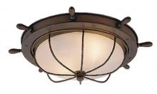 Vaxcel International OF25515RC - Nautical 15-in Outdoor Flush Mount Ceiling Light Antique Red Copper