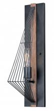 Vaxcel International W0252 - Dearborn 4.5-in Wall Light Black Iron and Burnished Oak