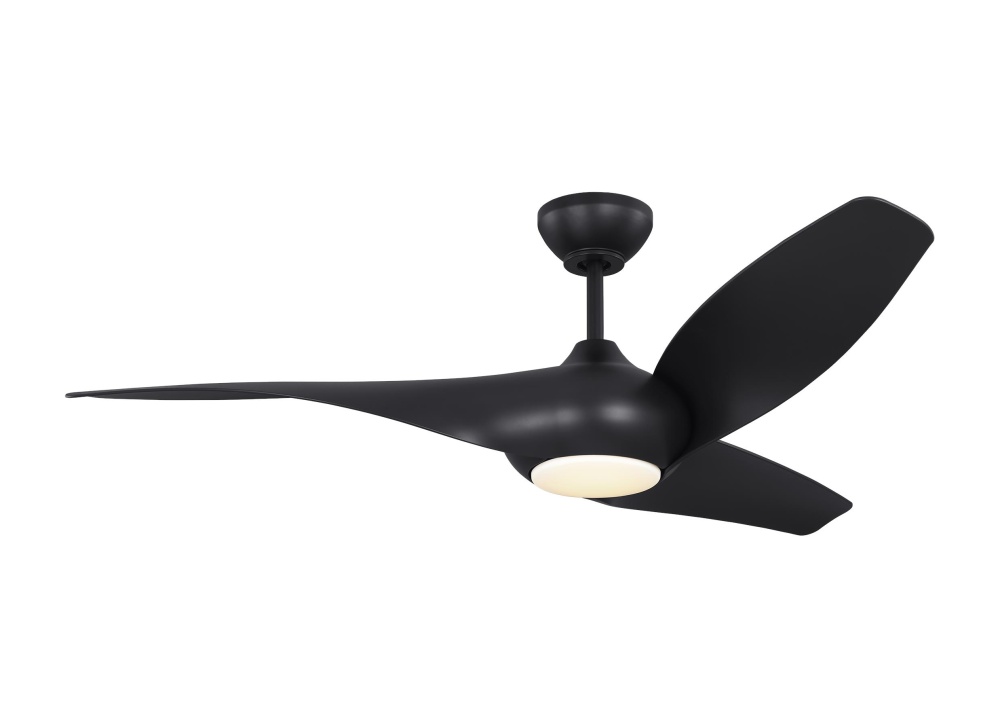 Topan Smart 52 LED Ceiling Fan in Midnight Black with Midnight Black Blades and Light Kit