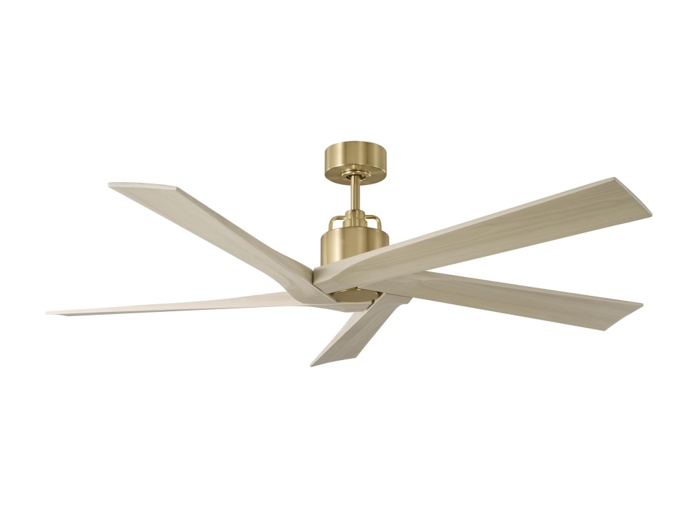 Aspen 56 Ceiling Fan in Burnished Brass with Washed White Oak Blades