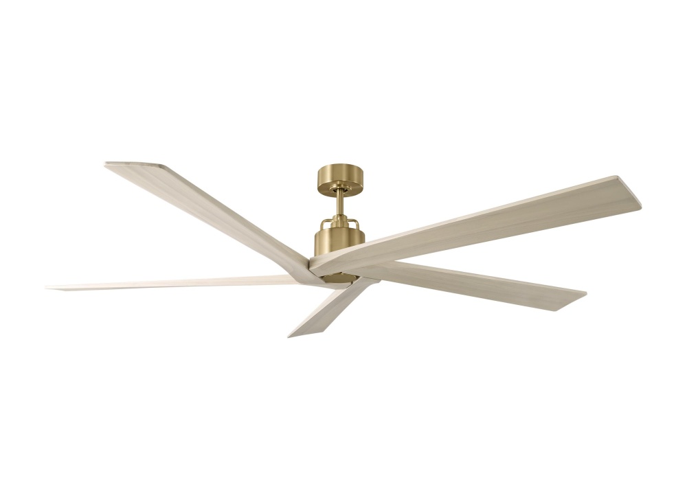 Aspen 70 Ceiling Fan in Burnished Brass with Washed White Oak Blades