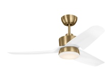 Visual Comfort & Co. Fan Collection 3CGR44SBD - Colgin 44 LED Ceiling Fan in Satin Brass with Matte White Blades and Light Kit