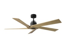 Visual Comfort & Co. Fan Collection 5ASPR56MBKNH - Aspen 56 Ceiling Fan in Midnight Black with Natural Honey Blades