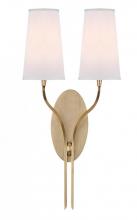 Hudson Valley 3712-AGB-WS - 2 LIGHT WALL SCONCE w/WHITE SHADE