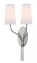Hudson Valley 3712-PN-WS - 2 LIGHT WALL SCONCE w/WHITE SHADE
