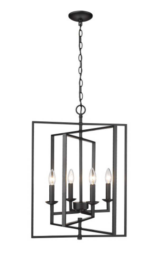Nellis 4-Light Pendant light Matte Black