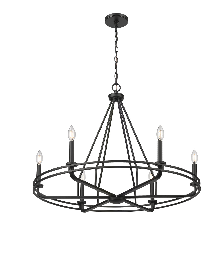 Jody 32.5" Wide 6-Light Chandelier - Matte Black