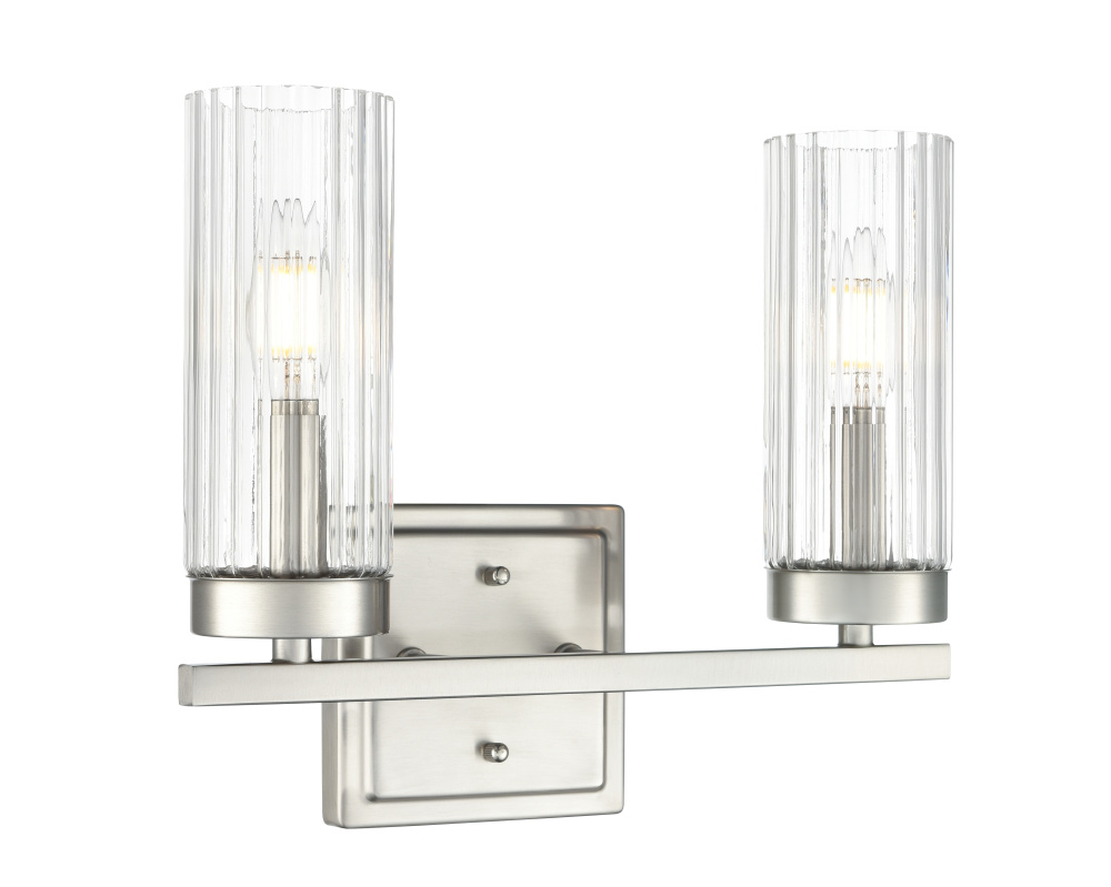 Iversen 12.5" Wide 2-Light Vanity - Brushed Nickel