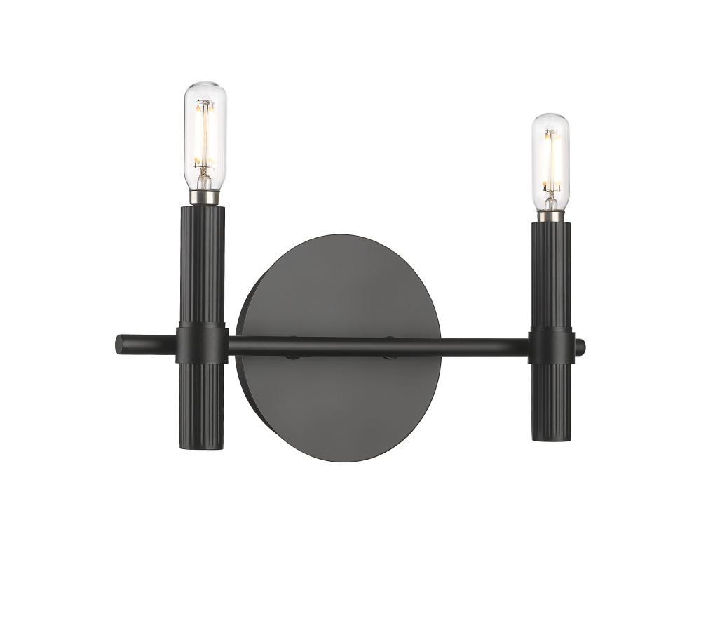 Skyva 6" High 2-Light Wall Sconce - Matte Black
