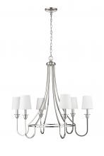 Millennium 12206-PN - Artemis 6-Light Chandelier Ceiling Light Polished Nickel