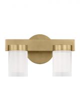 Visual Comfort & Co. Modern Collection KWBA20027NB - The Esfera Small Damp Rated 2-Light Integrated Dimmable LED Bath Vanity in Natural Brass