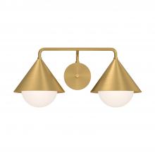 Alora Lighting VL485221BGOP - Remy 21-in Brushed Gold/Opal Glass 2 Lights Vanity