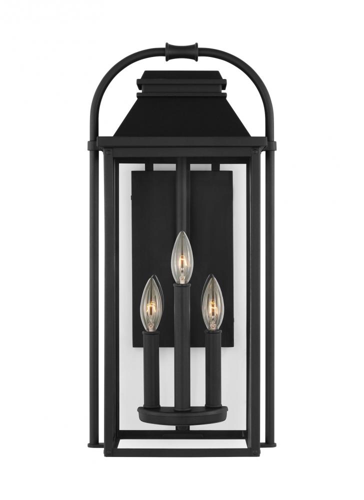 Wellsworth Transitional 3-Light Outdoor Exterior Medium Lantern Sconce Light