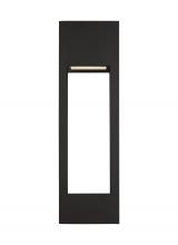 Visual Comfort & Co. Studio Collection 8857793S-12 - Testa modern 2-light LED outdoor exterior extra-large wall lantern in black finish with satin etched