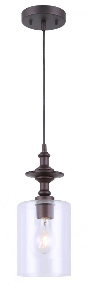 York, 1 Lt Cord Pendant, Clear Glass, 100W Type A, 5 1/2" x 60"